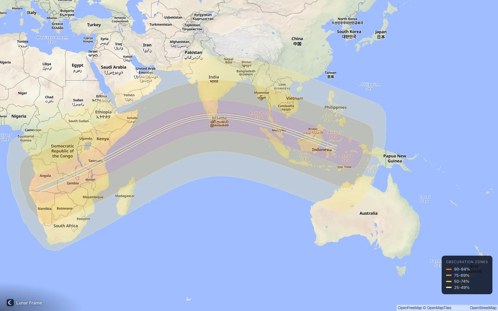 Coverage map: Annular solar eclipse 21 May 2031